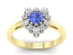 Pierścionek zaręczynowy z tanzanitem i brylantem - P15056zbt