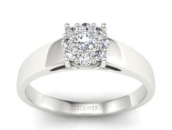 Złoty pierścionek z brylantami białe złoto - P15057B