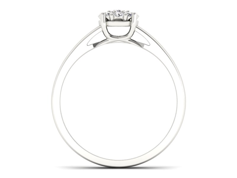 Złoty pierścionek z brylantami białe złoto - P15057B_P15081B - 2