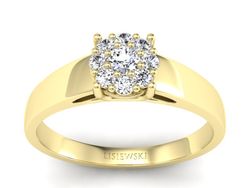 Pierścionek zaręczynowy z brylantami żółte złoto - P15057Z