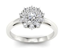 Pierścionek zaręczynowy z brylantami białe złoto - P15059br