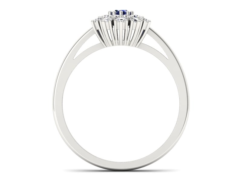 Pierścionek z szafirem i brylantami - P15059bsz