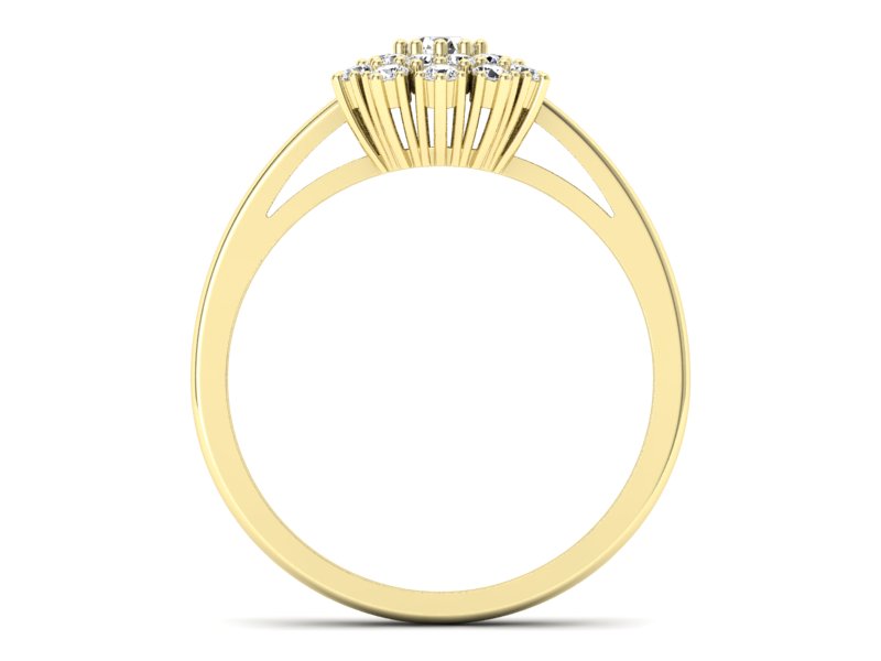 Złoty pierścionek z brylantami żółte złoto - P15059z - 2