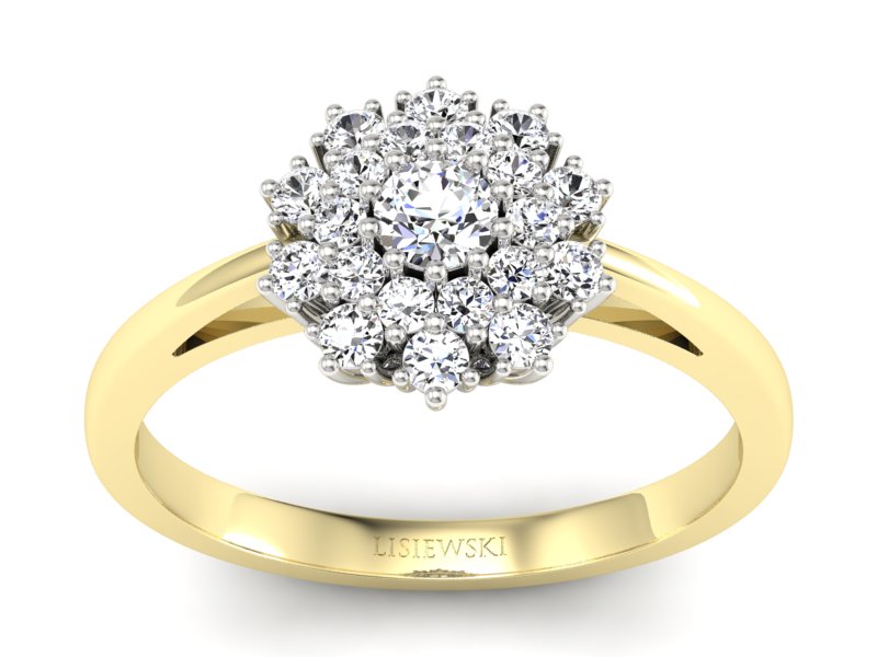 Pierścionek zaręczynowy z brylantami - P15059zb - 1