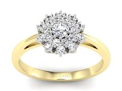 Pierścionek zaręczynowy z brylantami - P15059zb