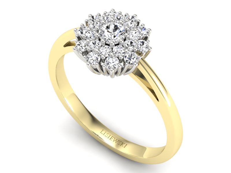 Pierścionek zaręczynowy z brylantami - P15059zb