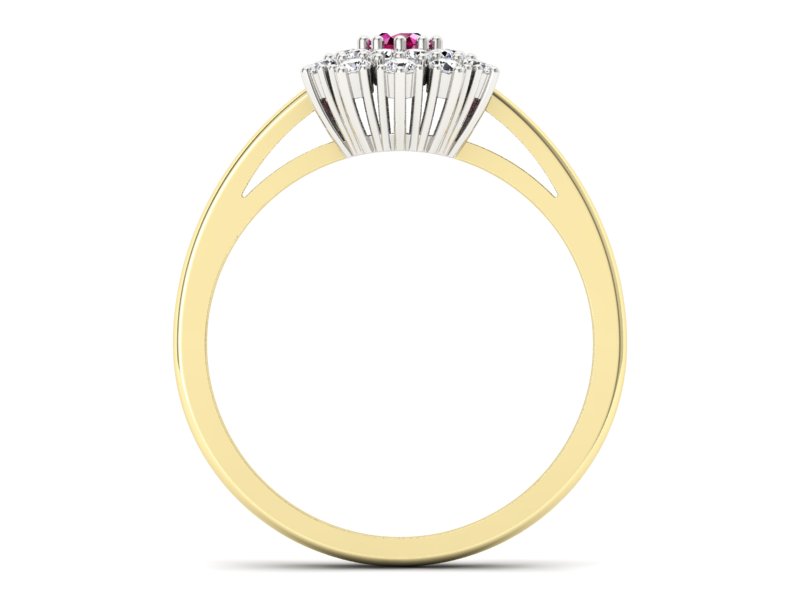 Pierścionek z rubinem i diamentami - P15059zbr
