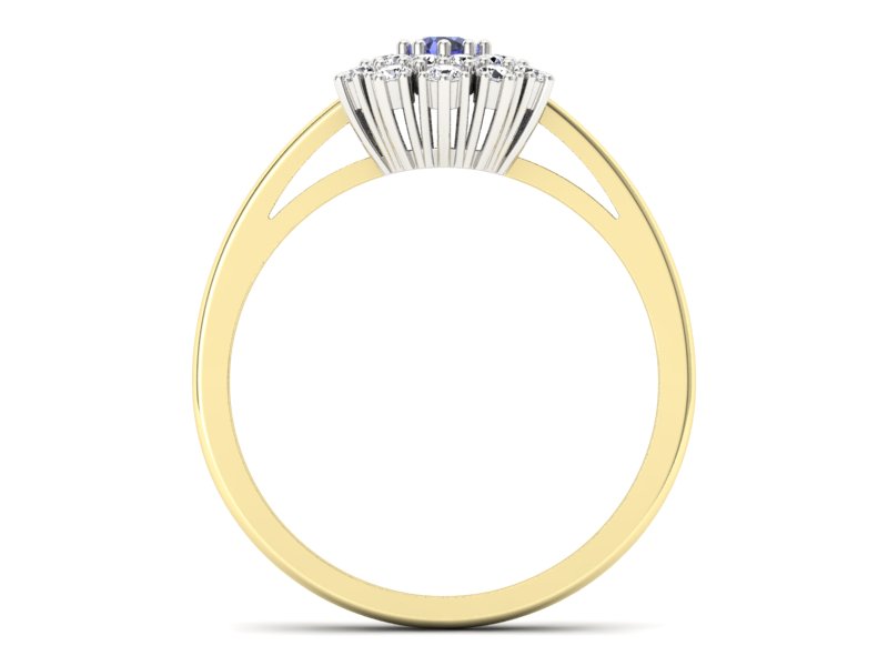 Pierścionek z tanzanitem i brylantami - P15059zbt - 2