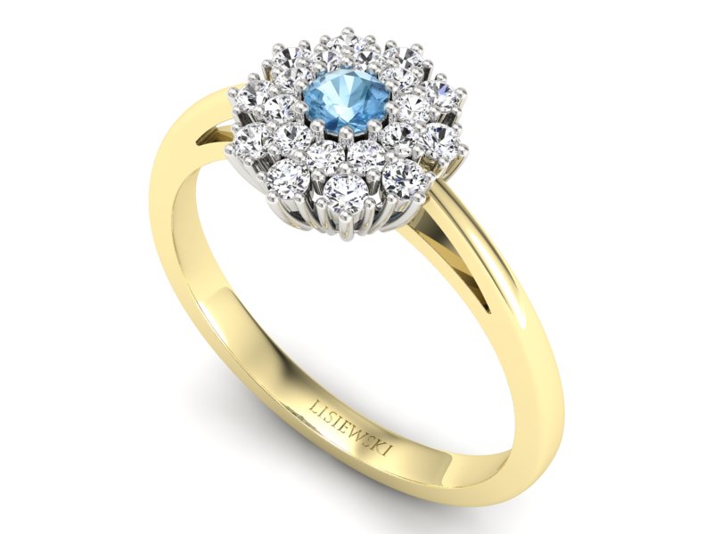 Pierścionek z topazem i brylantami - P15059zbtp - 3