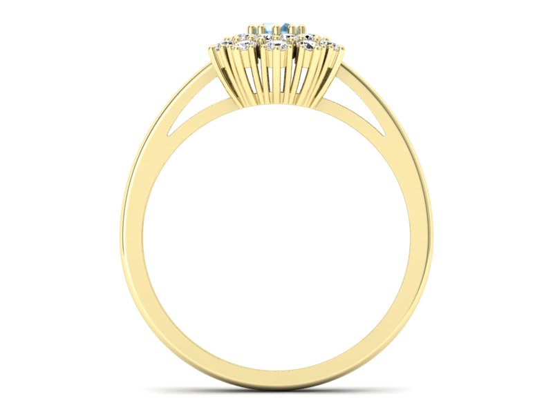 Złoty pierścionek z topazem i brylantami - P15059ztp - 2