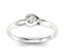 Złoty Pierścionek zaręczynowy z brylantem złoto - p15067b