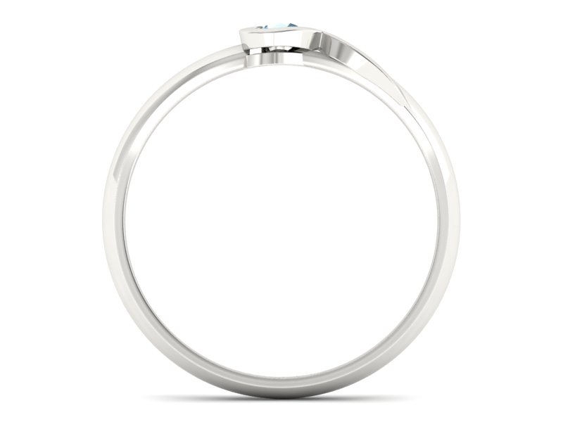 Złoty pierścionek z topazem z białego złota 585 wdzięk - p15067ba - 2