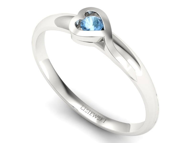 Złoty pierścionek z topazem z białego złota 585 wdzięk - p15067ba - 3