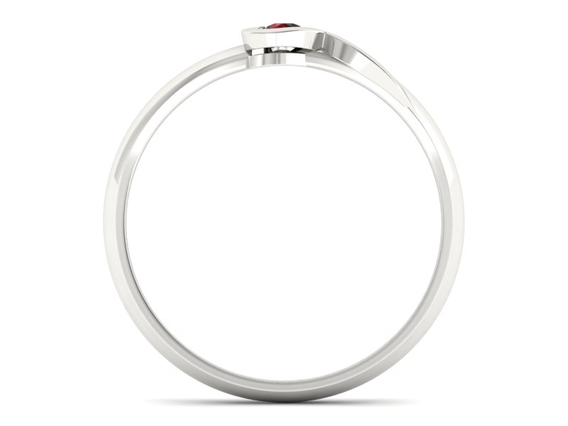 Pierścionek zaręczynowy z granatem z białego złota 585 - p15067bgr - 2