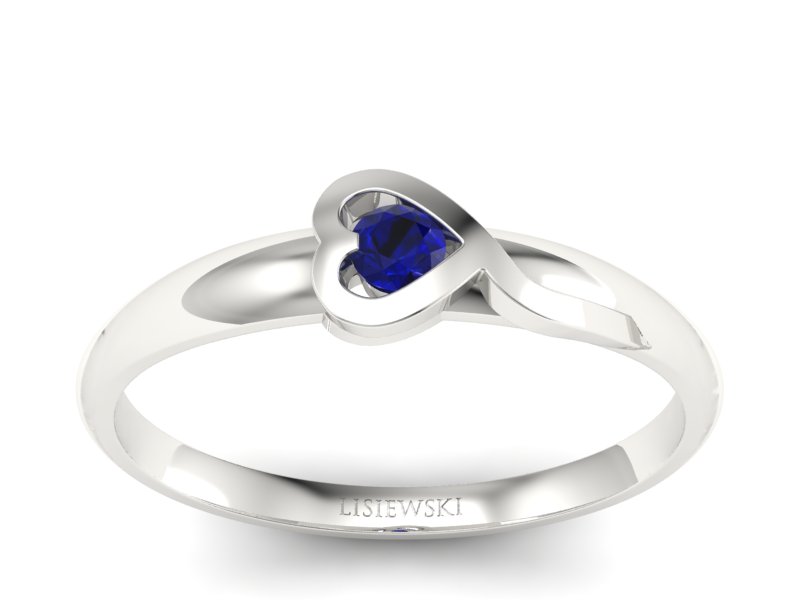 Złoty pierścionek ze spinelem z białego złota 585 - p15067bsp - 1