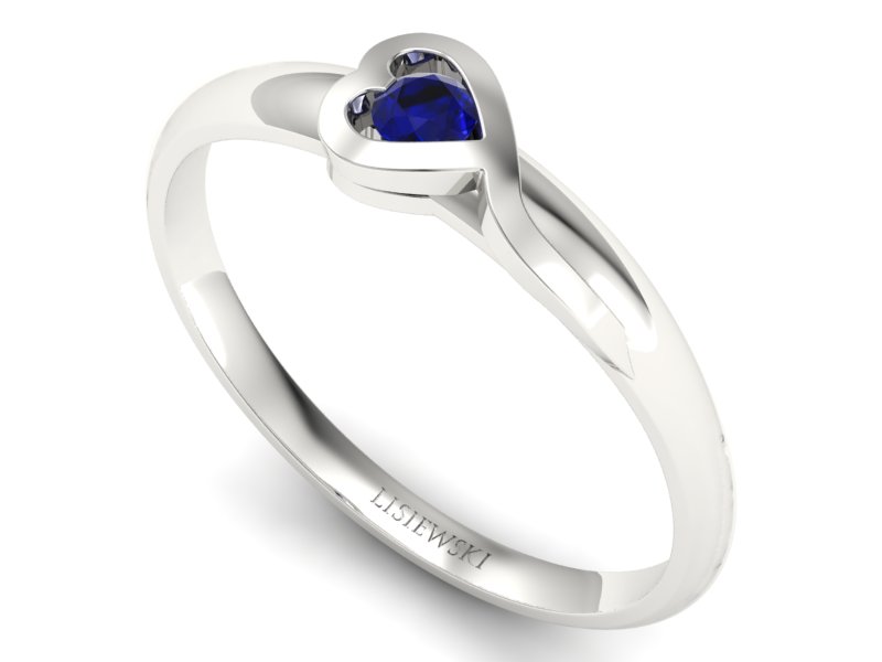 Złoty pierścionek ze spinelem z białego złota 585 - p15067bsp - 3