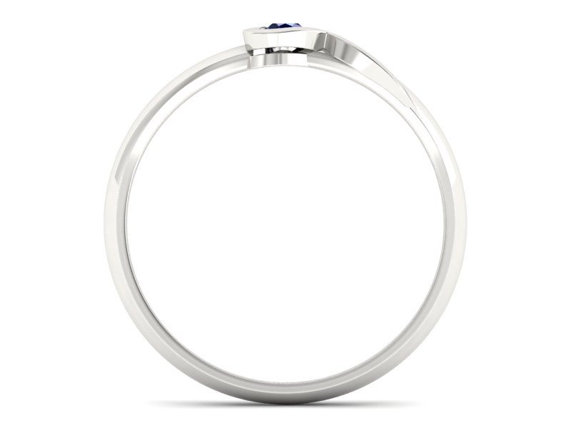 Złoty pierścionek z szafirem z białego złota 585 - p15067bsz - 2