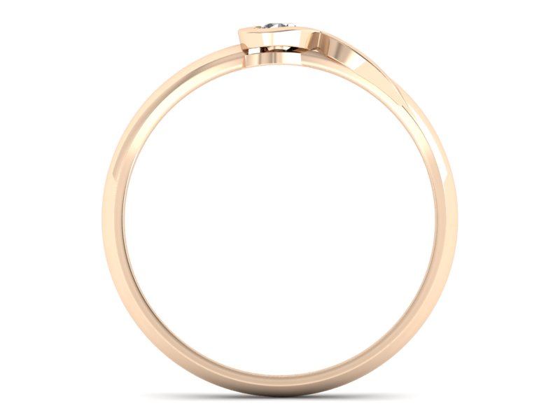 Złoty Pierścionek z brylantem różowe złoto 585 - p15067c - 2