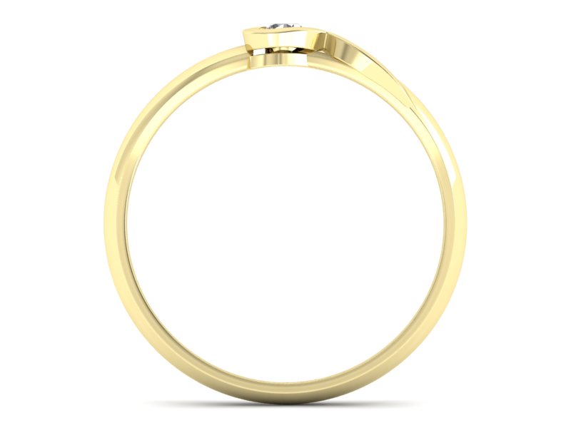 Pierścionek zaręczynowy z brylantem żółte złoto - p15067z - 2