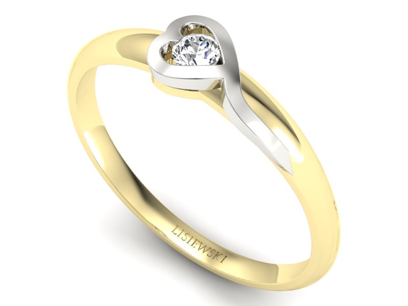 Złoty Pierścionek z diamentem złoto 585 - p15067zb_Si_H - 3