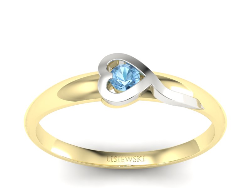 Pierścionek z topazem z żółtego i białego złota - p15067zba - 1