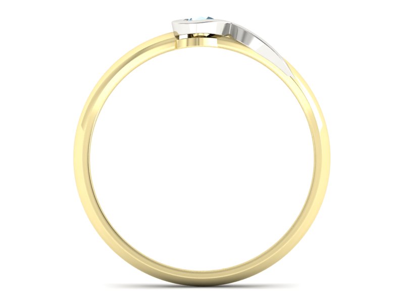 Pierścionek z topazem z żółtego i białego złota - p15067zba - 2