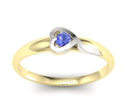 Pierścionek zaręczynowy z tanzanitem złoto 585 - p15067zbt