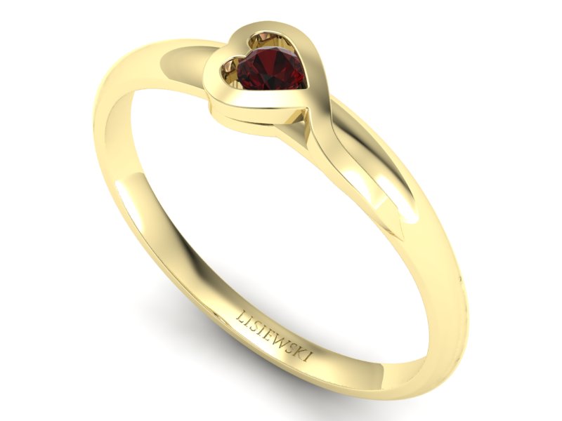 Złoty Pierścionek z granatem żółte złoto 585 - p15067zgr - 3