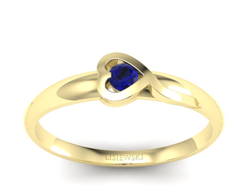 Złoty pierścionek ze spinelem - p15067zsp - 1