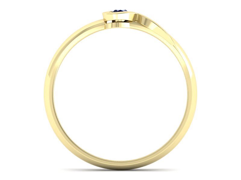 Złoty pierścionek z szafirem próby 585 - p15067zsz - 2