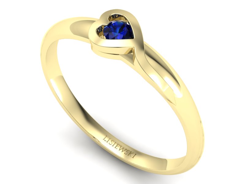 Złoty pierścionek z szafirem próby 585 - p15067zsz - 3