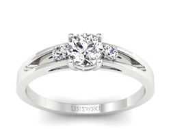 Złoty pierścionek z brylantami białe złoto - P15068b