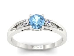 Złoty pierścionek z topazem i brylantami - P15068ba