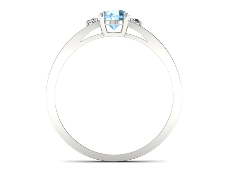 Złoty pierścionek z topazem i brylantami - P15068ba - 2