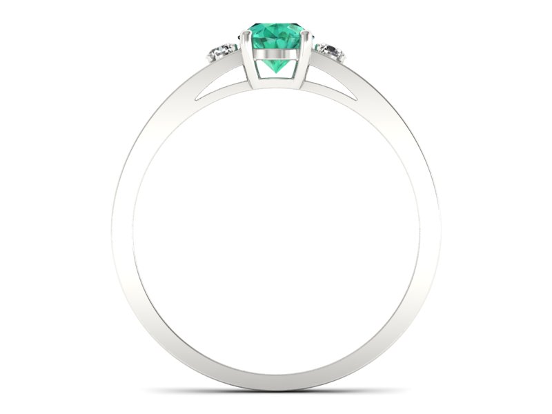 Złoty pierścionek ze szmaragdem i brylantami - P15068BSM - 2