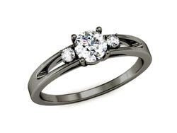 Czarne złoto Pierścionek z brylantami złoto 585 - p15068cz