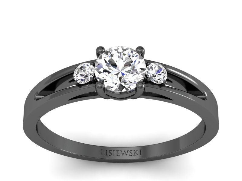 Czarne złoto pierścionek z brylantami - p15068cz - 1