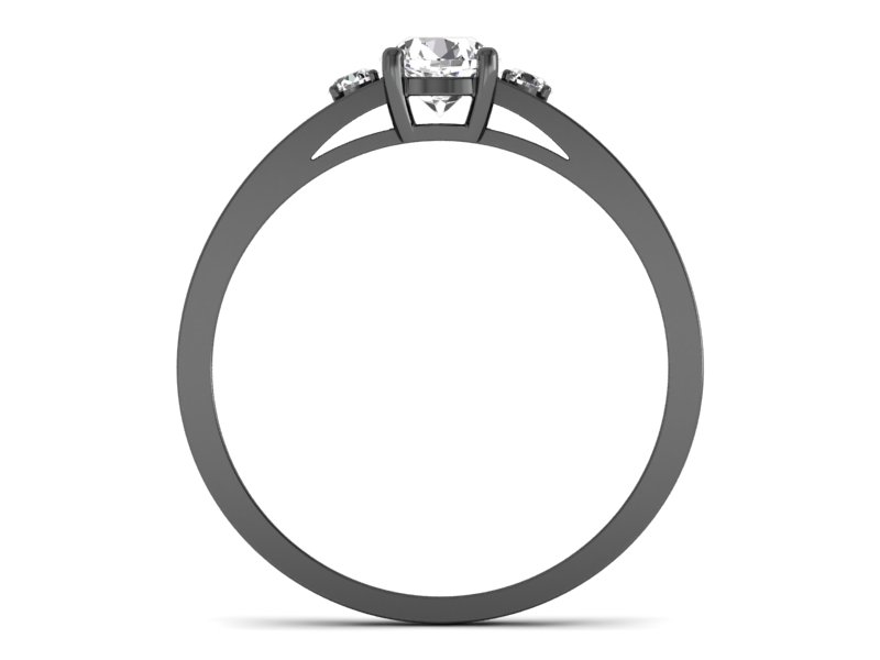 Czarne złoto pierścionek z brylantami - p15068cz - 2