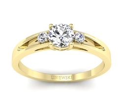 Pierścionek zaręczynowy z brylantami żółte złoto - P15068z