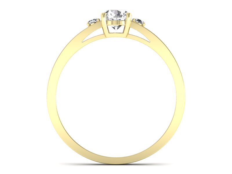 Pierścionek zaręczynowy z brylantami żółte złoto - P15068z - 2