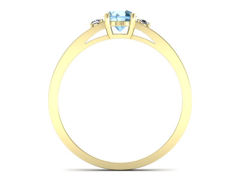 Pierścionek z topazem i brylantami żółte złoto - P15068za - 2