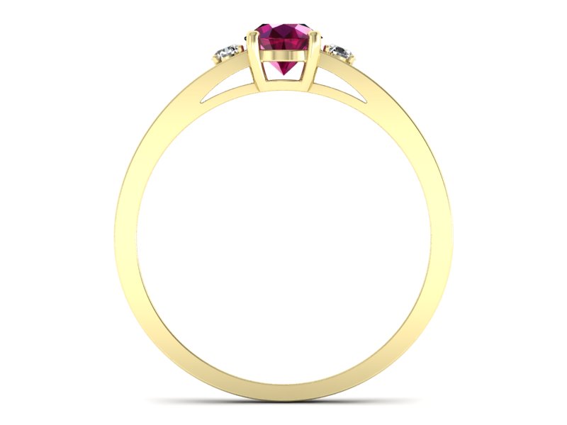 Pierścionek zaręczynowy z rubinem i brylantami - P15068ZR - 2