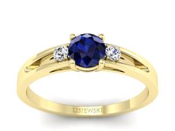 Pierścionek zaręczynowy z szafirem i brylantami - P15068ZSA