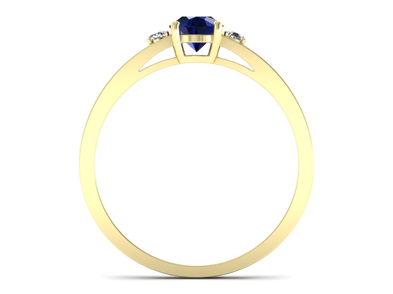 Pierścionek zaręczynowy z szafirem i brylantami - P15068ZSA - 2