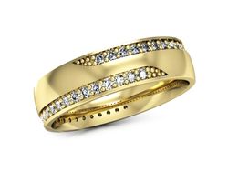 Obrączka z brylantami żółte złoto próba 585 - P15073z