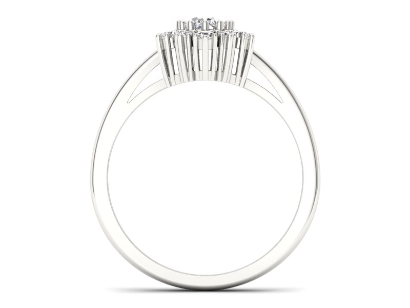 Pierścionek zaręczynowy z diamentami białe złoto - p15074b - 2