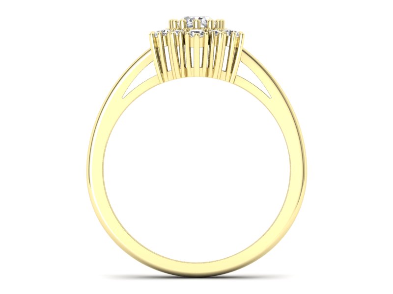 Pierścionek zaręczynowy z brylantami żółte złoto - p15074z - 2