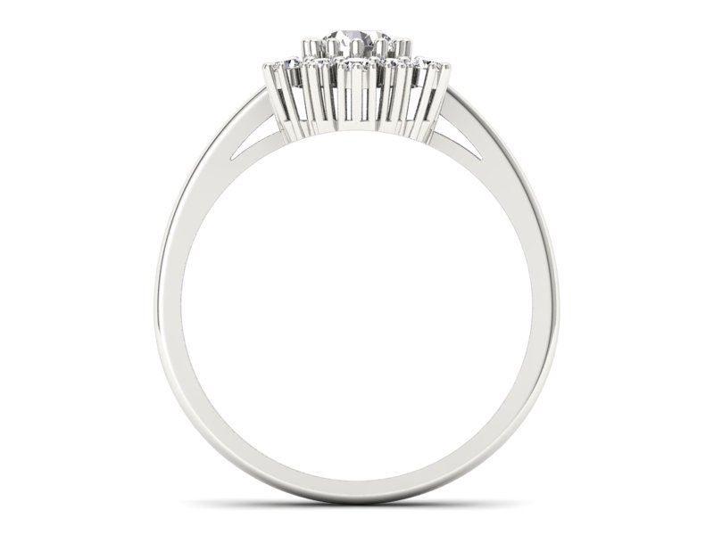 Pierścionek zaręczynowy z diamentami białe złoto - p15075b - 2