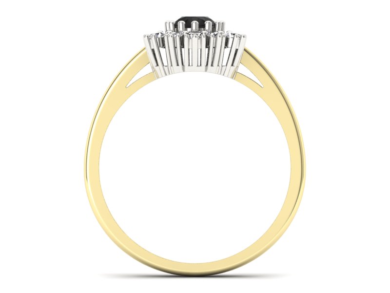 Złoty pierścionek z diamentami żółte złoto - p15075zbcd - 2