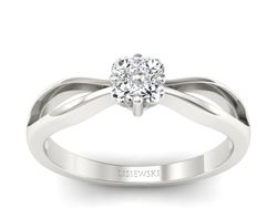 Platynowy Pierścionek zaręczynowy z diamentami - P15076pt